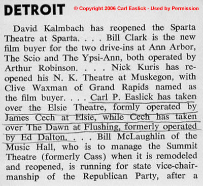 Elsie Theatre - Old Article Independent Film Journal Feb 20 1965 From Carl Easlick (newer photo)